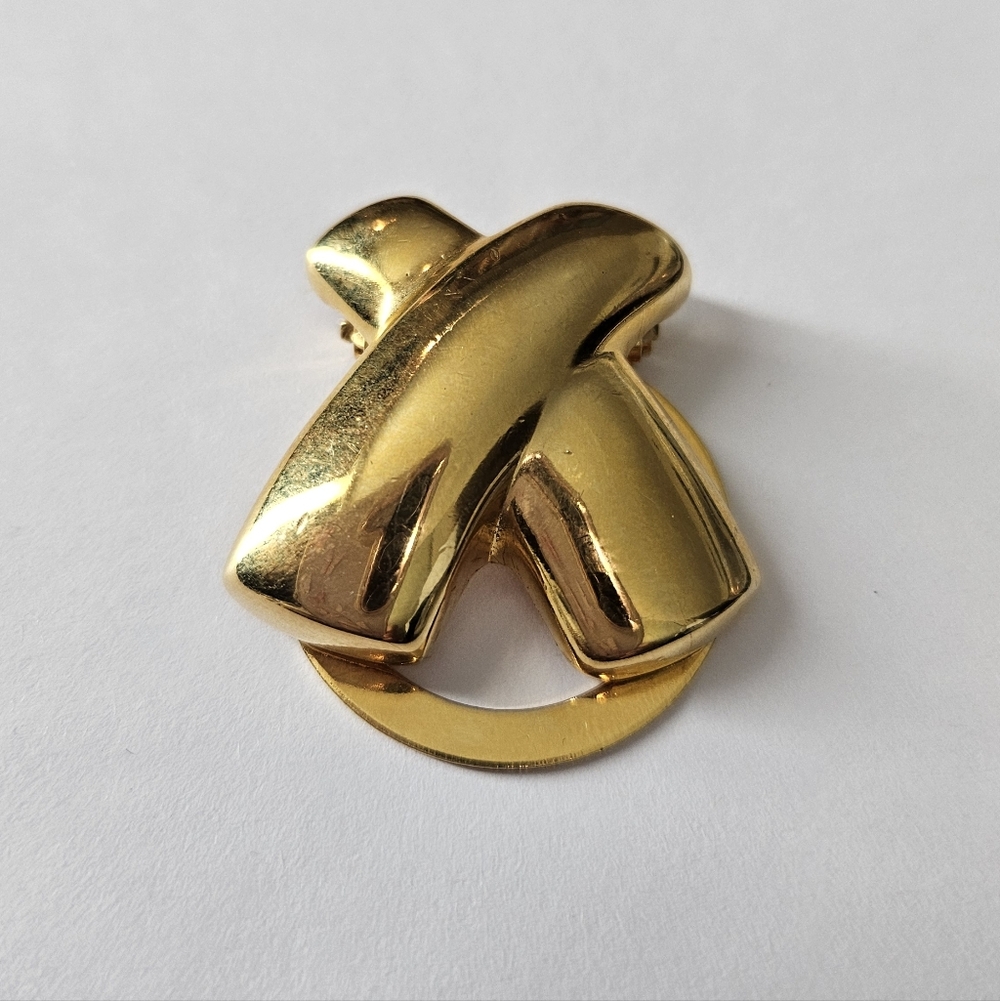 Scarf Clip Paloma Picasso Style Cross Goldtone